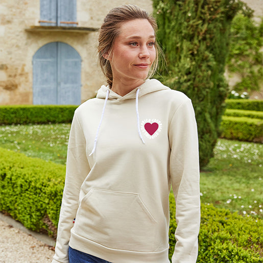 Sweat à Capuche Beige Femme