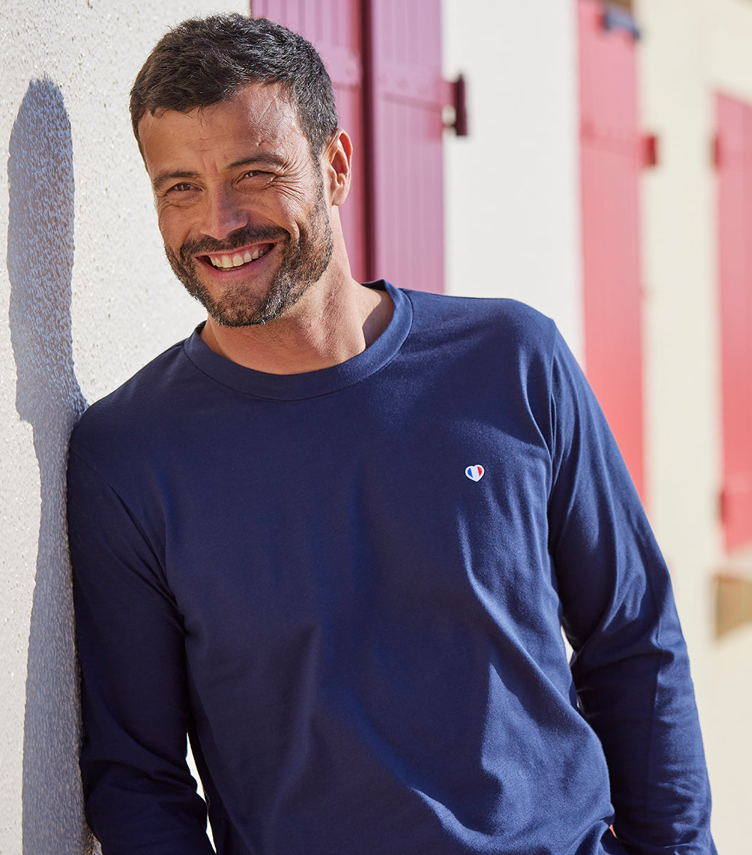 T-shirt Manches Longues Homme Marine - Iconique