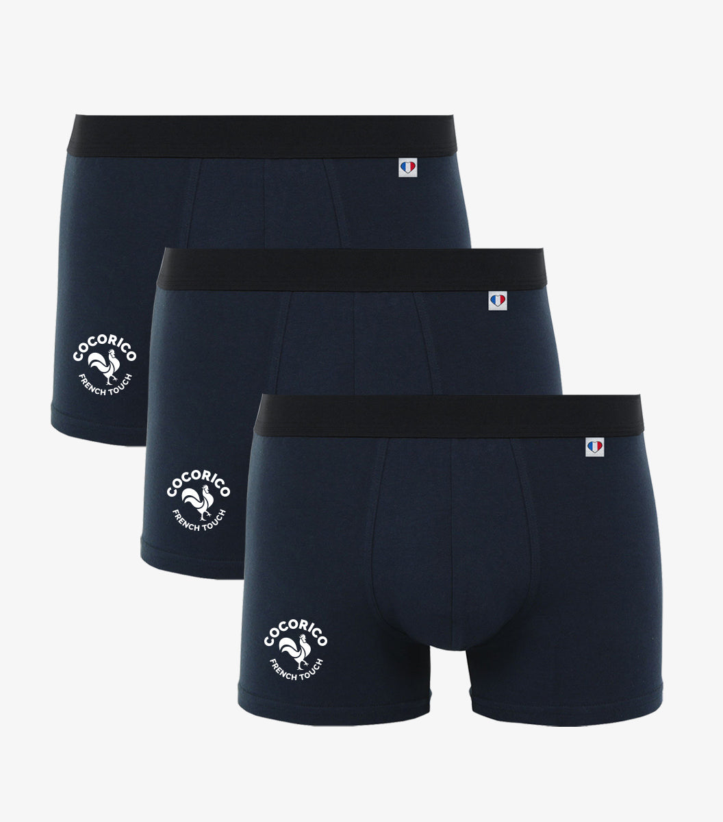 Boxer Homme Marine x3 - Pack Coq Français