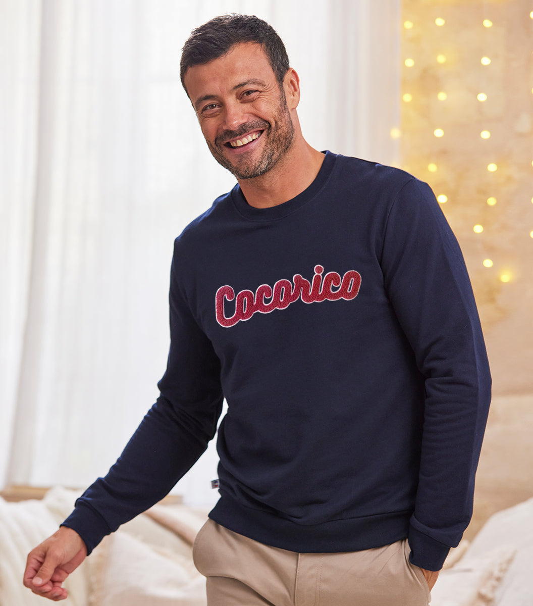 Sweat Homme Marine - Cocorico Bouclette