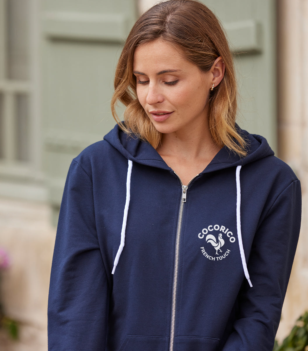 Sweat zippé Femme Marine - Coq Français