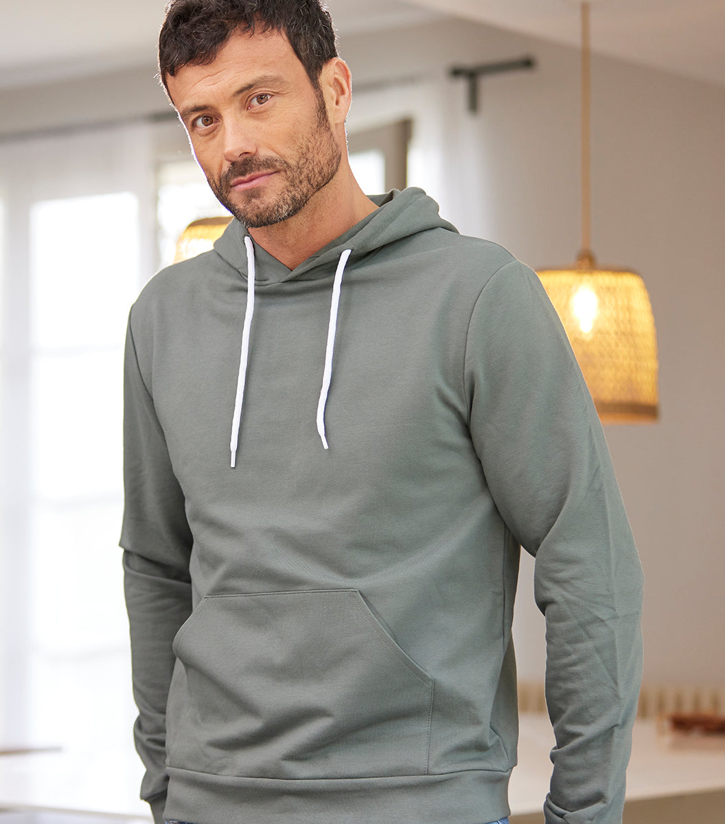 Sweat à capuche Homme Sauge - Intemporel