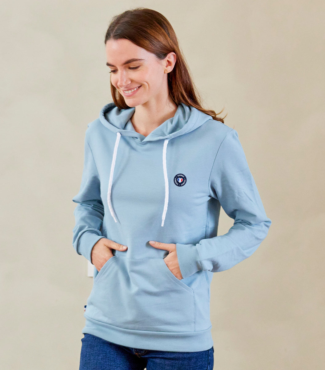 Sweat à capuche Femme Ciel - Blason