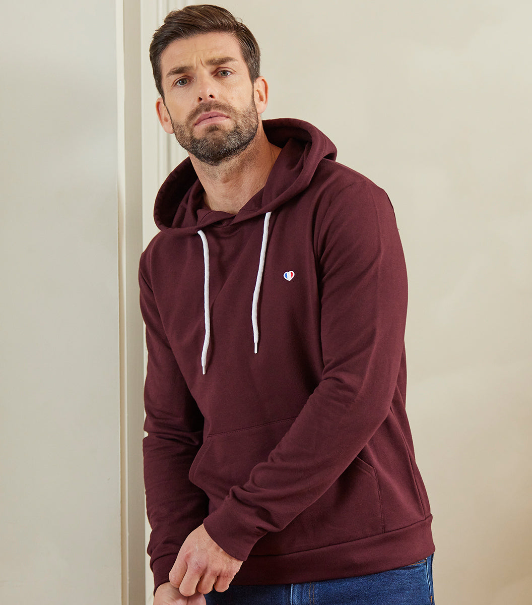 Sweat à Capuche Homme Bordeaux - L'Iconique