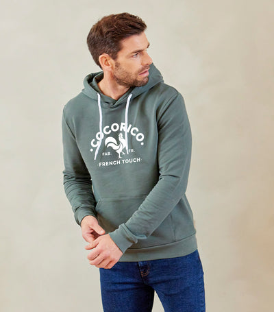 Sweat à Capuche Homme Sauge - Le Coq Francais
