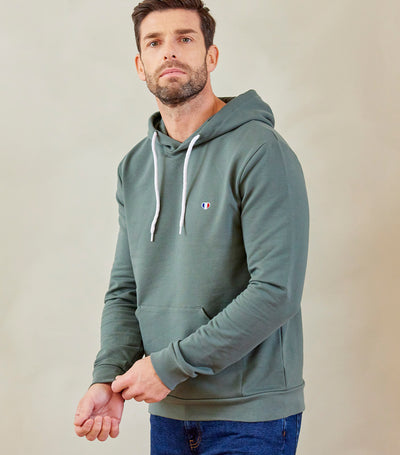 Sweat à Capuche Homme Sauge - L'Iconique