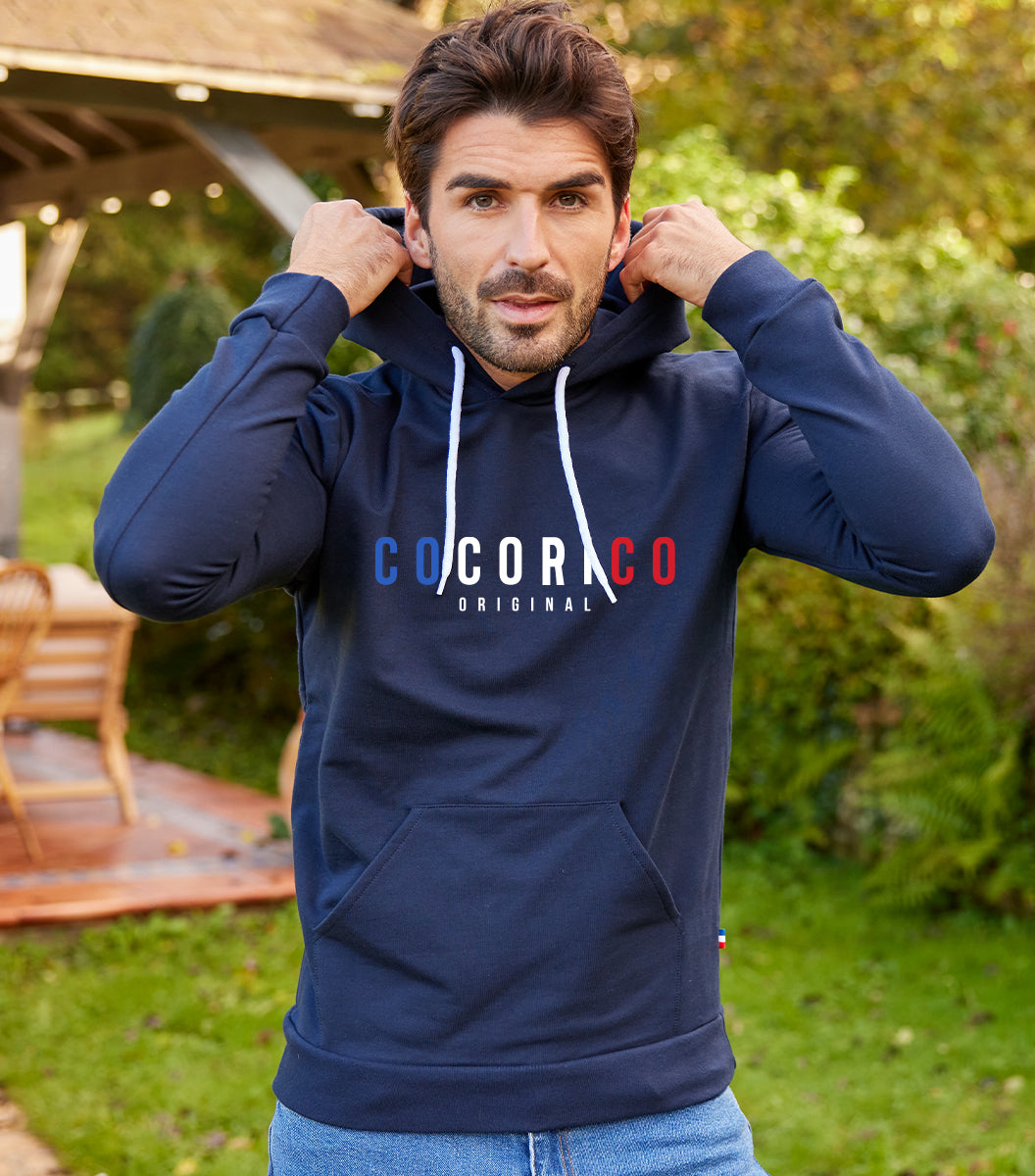 Sweat à capuche Homme Marine - Le Signature