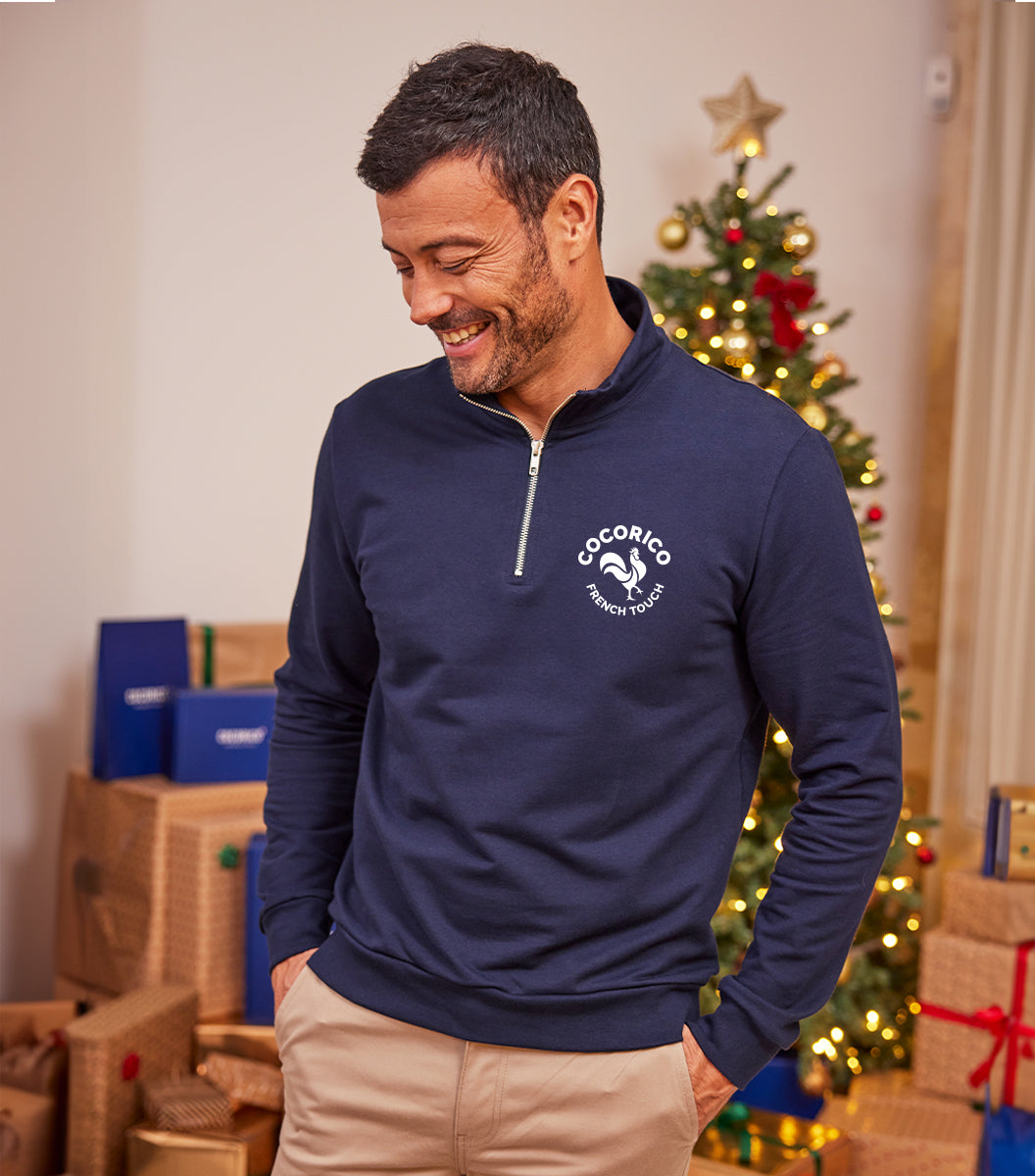 Sweat Camionneur Homme Marine - Coq Français