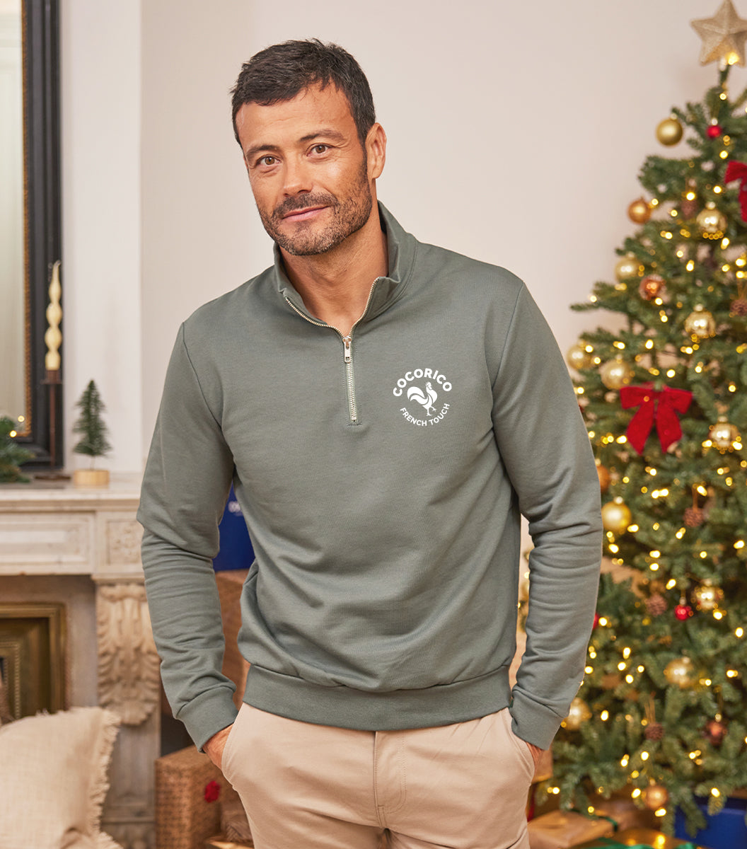 Sweat Camionneur Homme Sauge - Coq Français