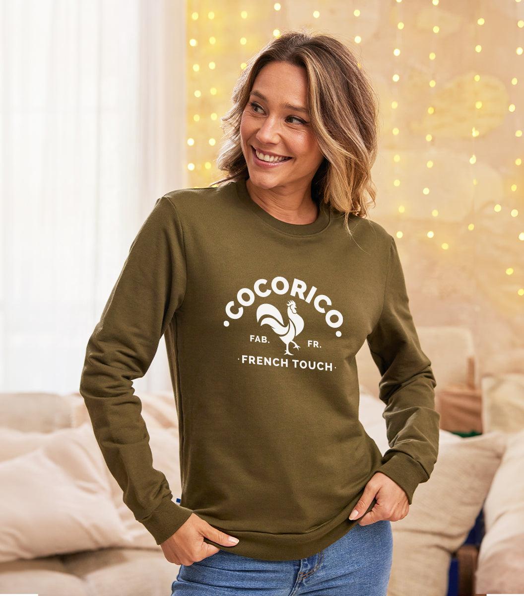 Sweat Femme Kaki - Coq Français