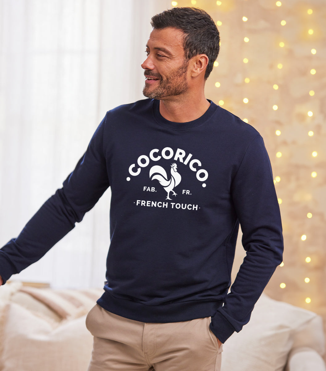 Sweat Homme Marine Coq Français