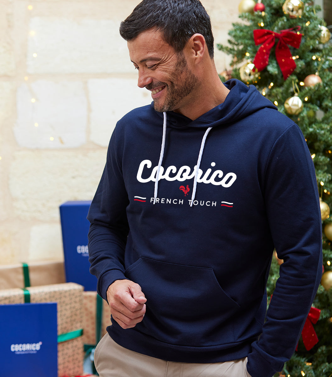 Sweat à capuche Homme Marine - French Touch