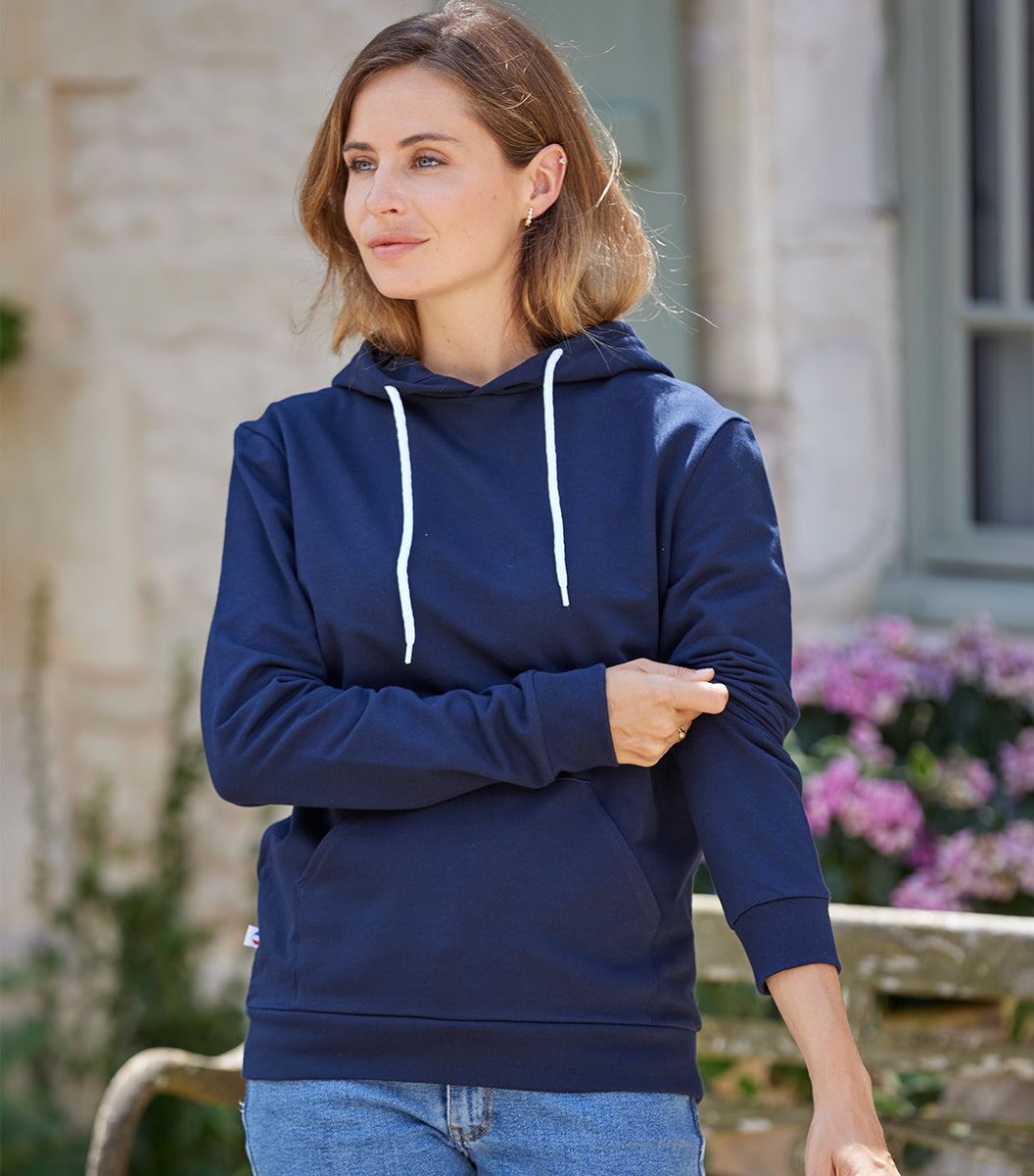 Sweat à capuche Femme Marine - Intemporel