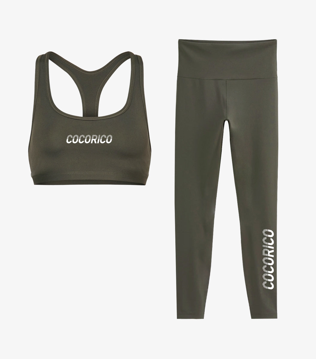 Pack Femme Sport Kaki - Brassière et Legging