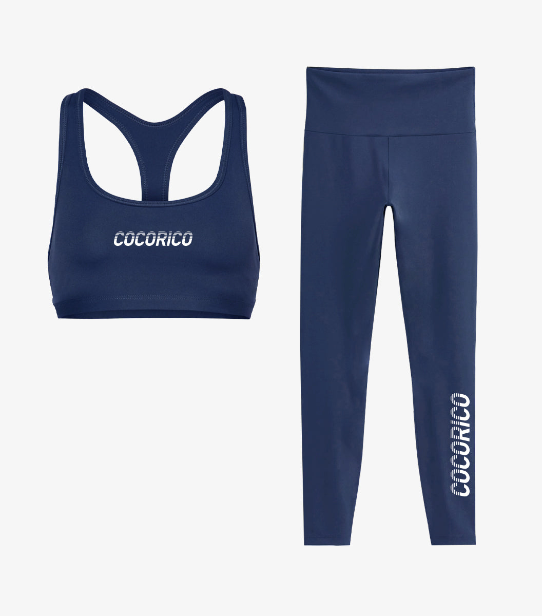 Pack Femme Sport Bleu - Brassière et Legging