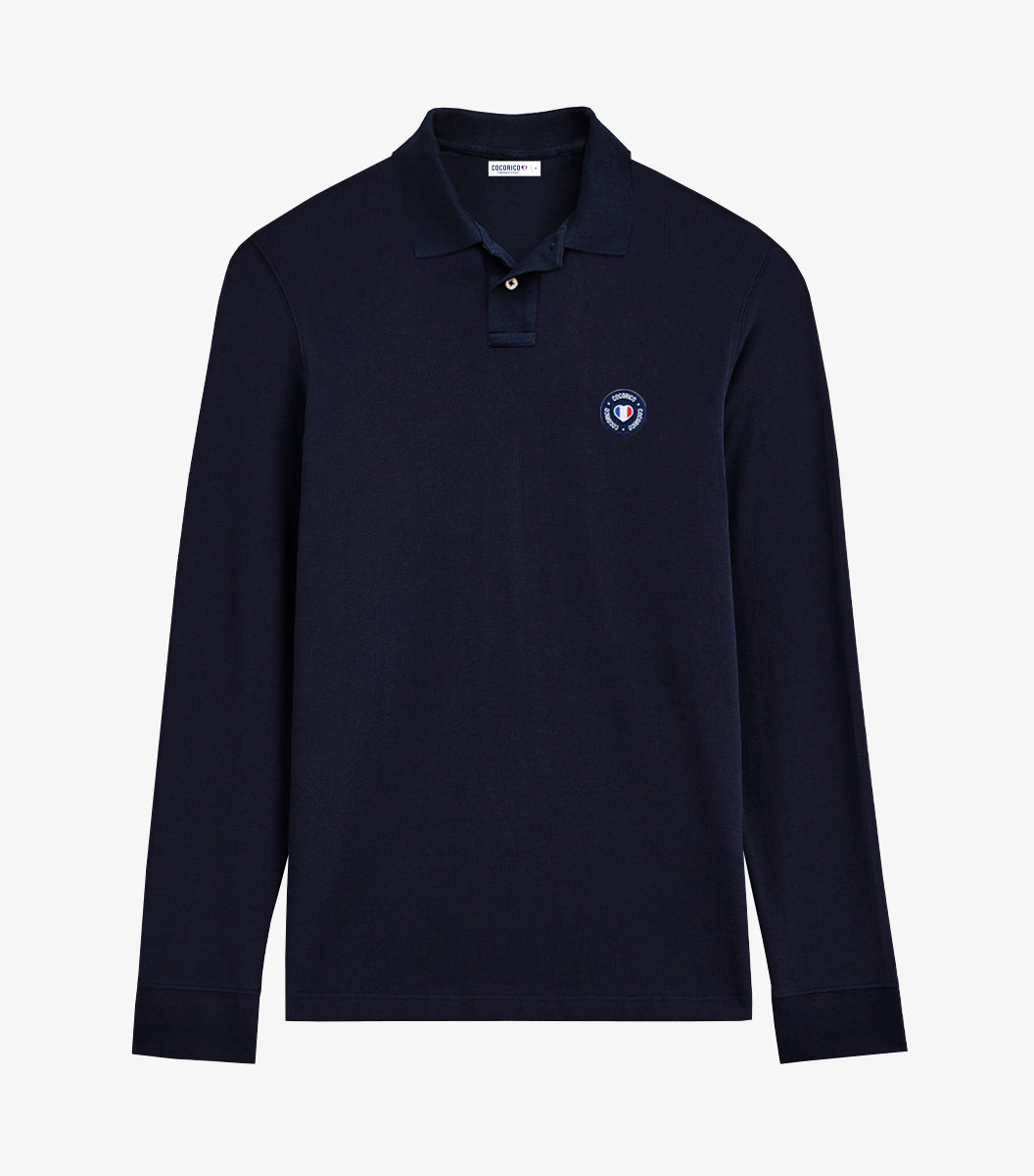 Polo Homme Manches Longues Marine - Le Blason