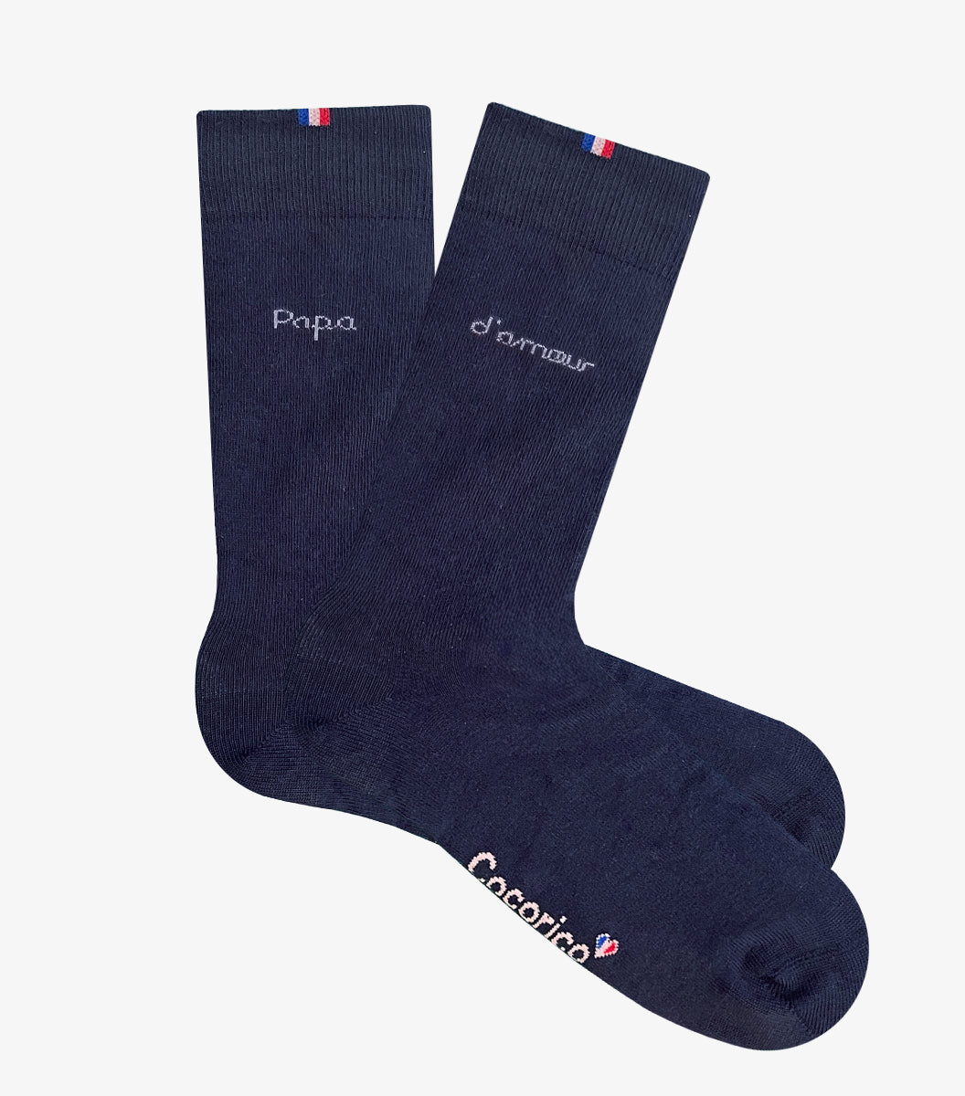 Chaussettes Homme Marine - Papa Amour (Blanc)
