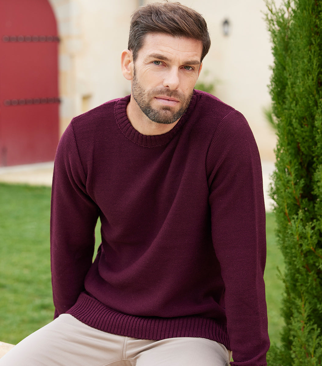 Pull Homme Laine Bordeaux