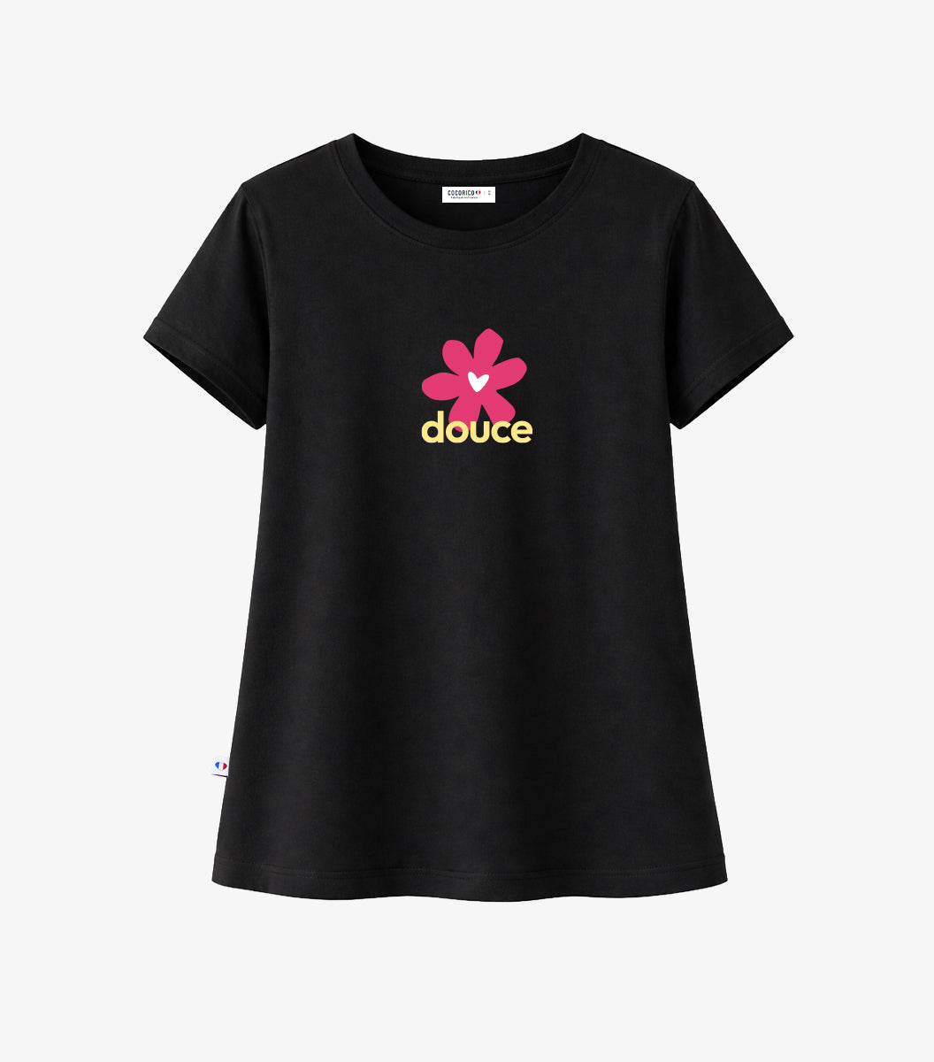 T-shirt Pyjama Femme Noir - Douce