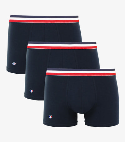 Boxer Homme Supporter Marine x3 - Pack brodé