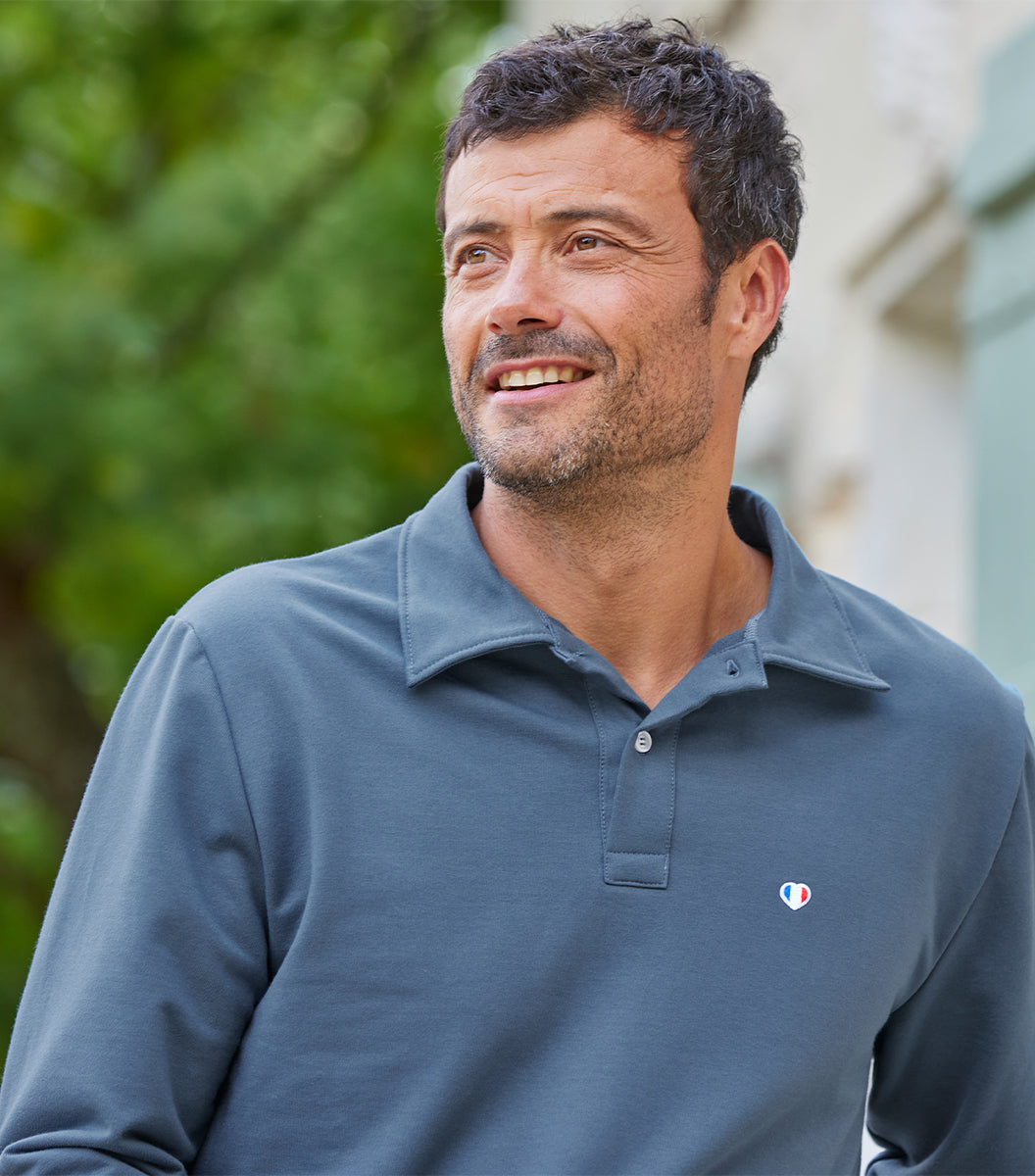 Sweat Polo Homme Azur - Iconique