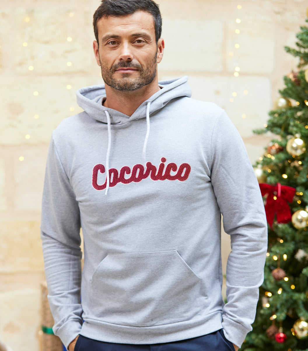 Sweat à capuche Homme Gris - La Bouclette