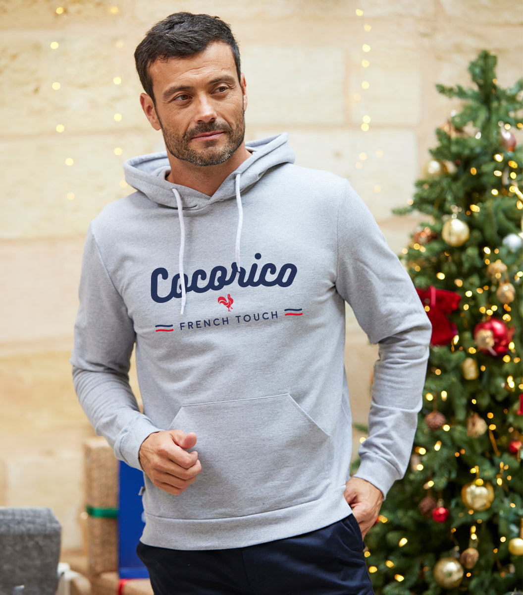 Sweat à capuche Homme Gris - French Touch