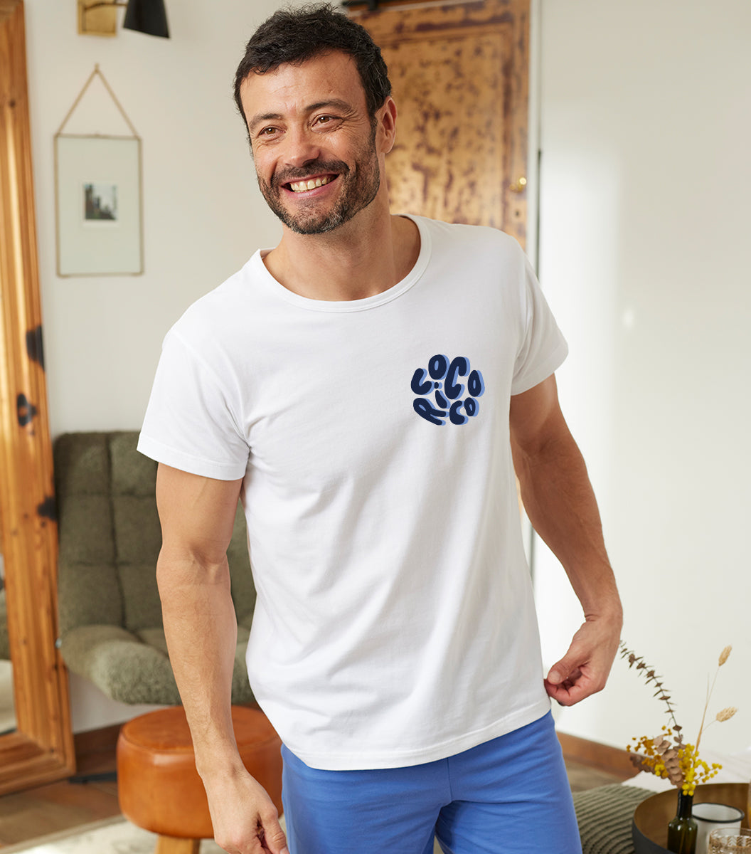 T-shirt Pyjama Homme Blanc - Nuage