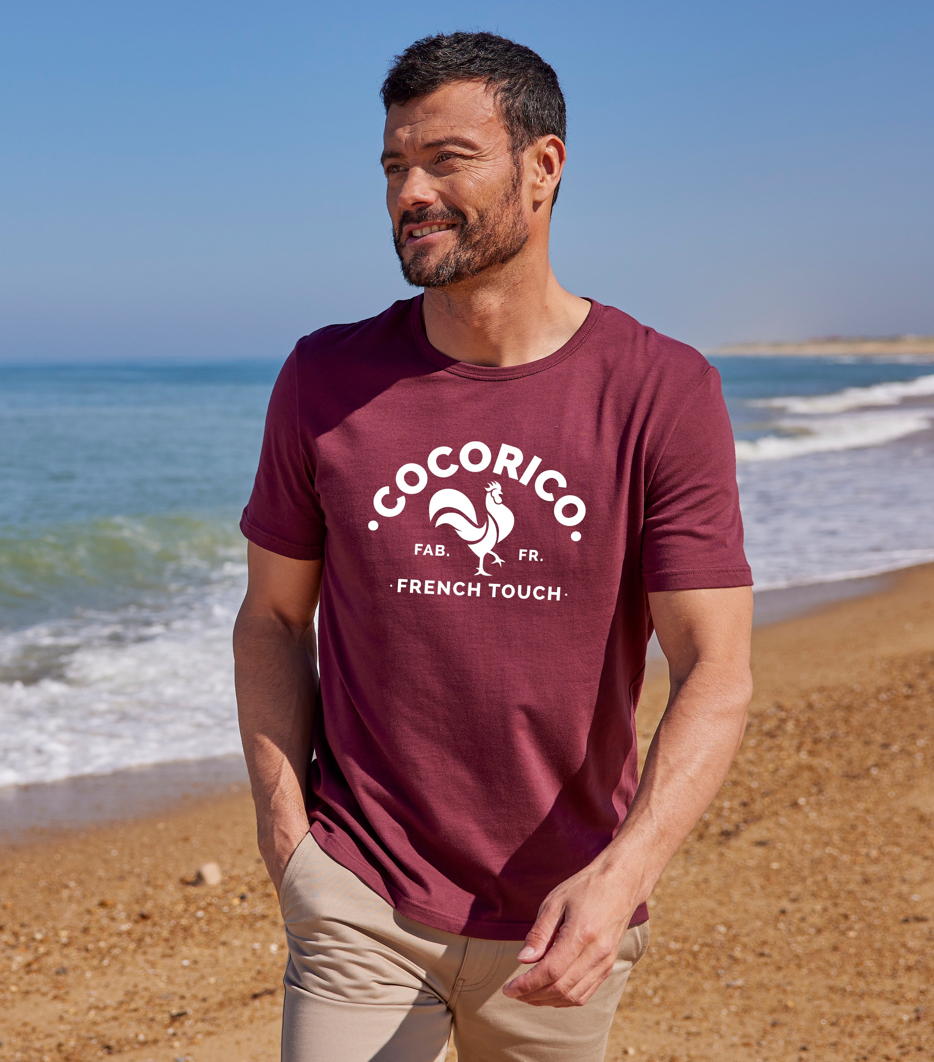 T-shirt Homme Bordeaux - Coq Français