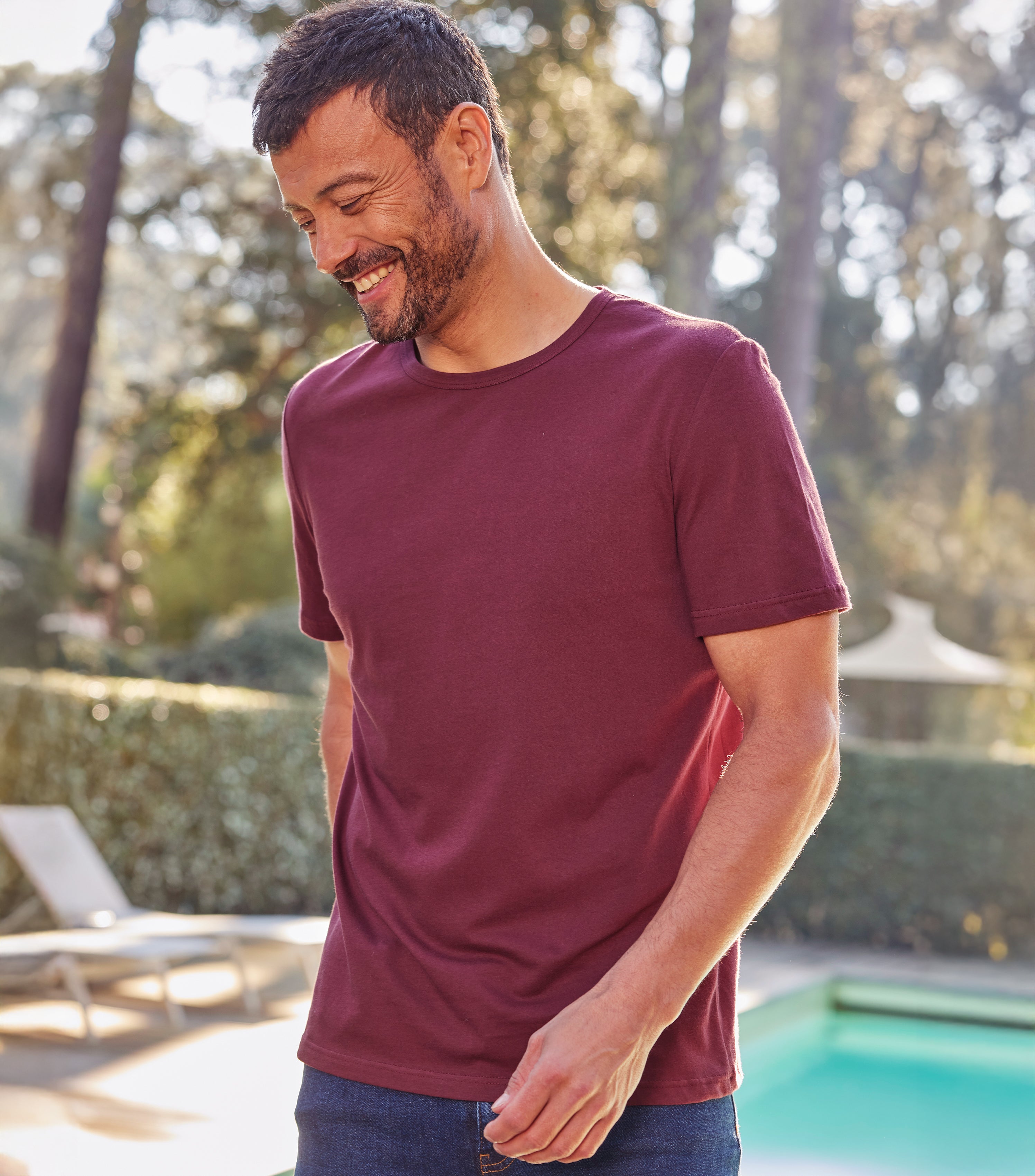T-shirt Homme Bordeaux - Intemporel