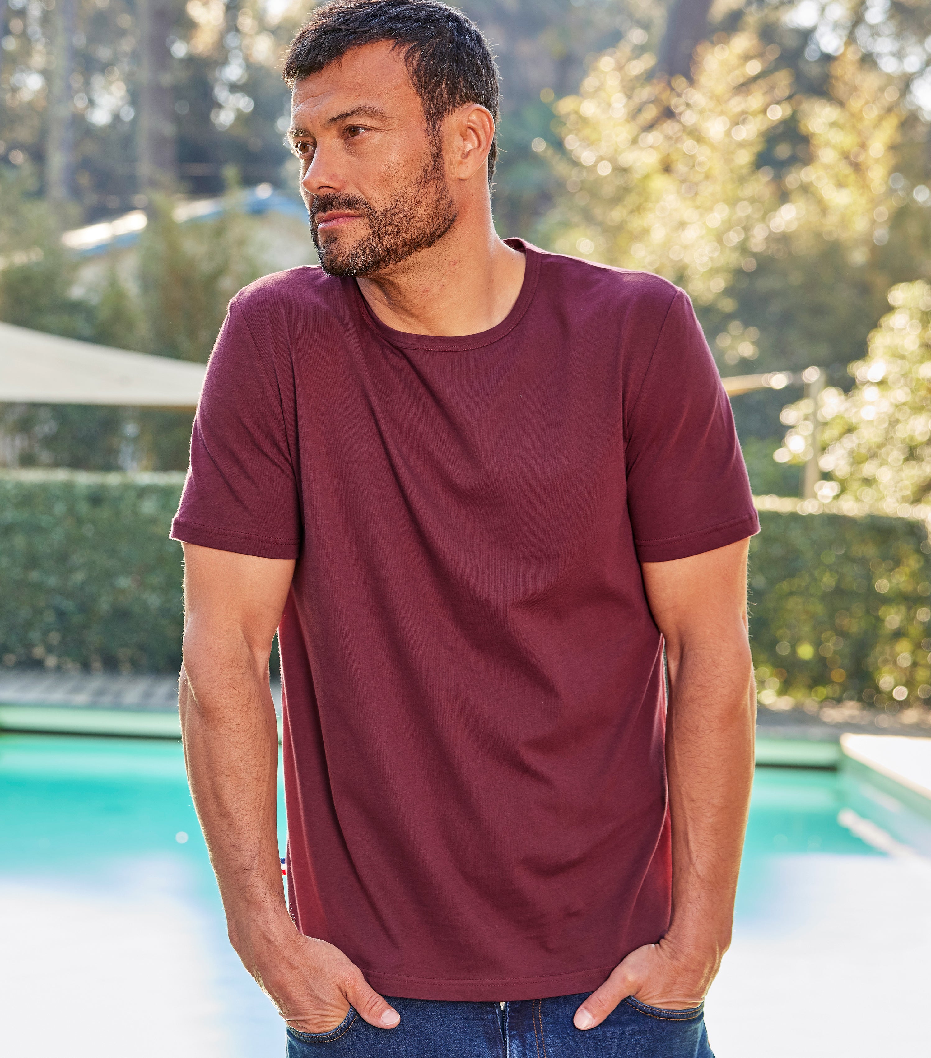 T-shirt Homme Bordeaux - Intemporel