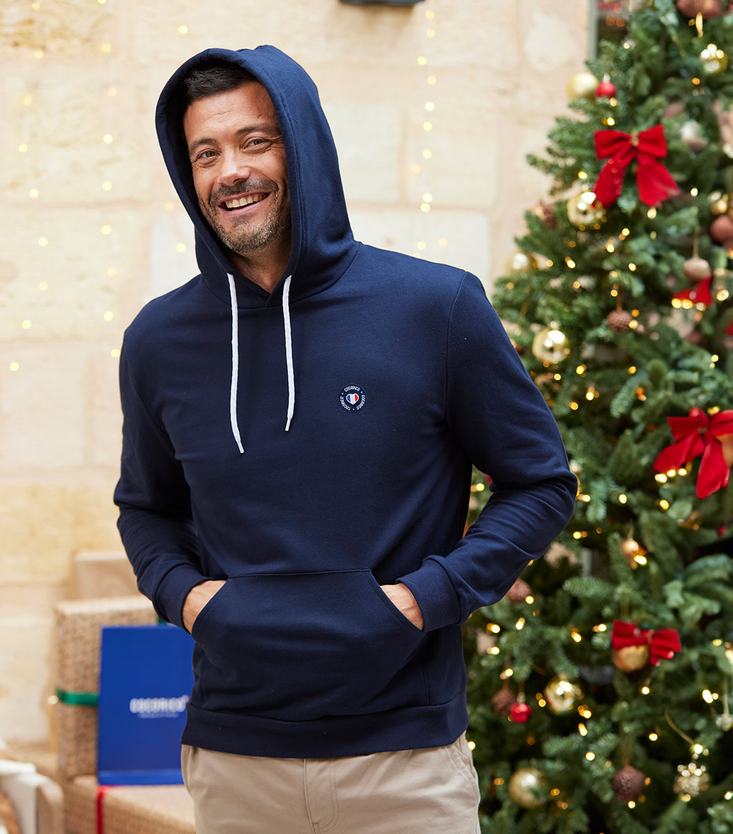 Sweat à capuche Homme Marine - Le Blason