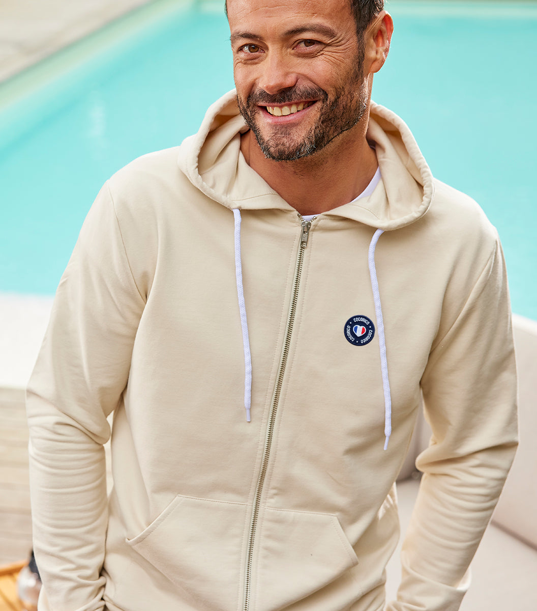 Sweat Zippé Homme Sable - Blason