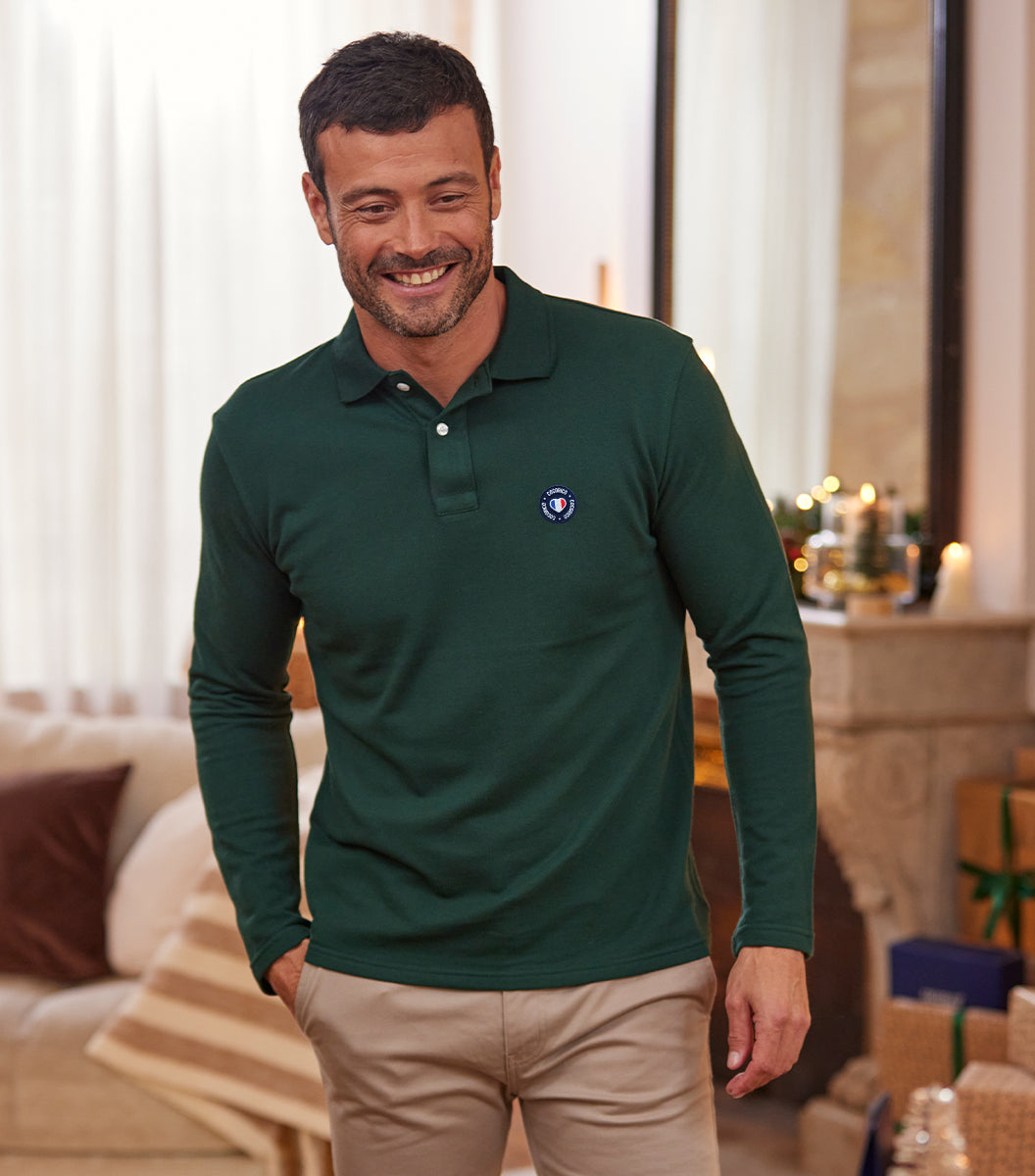 Polo Homme Manches Longues Sapin - Blason