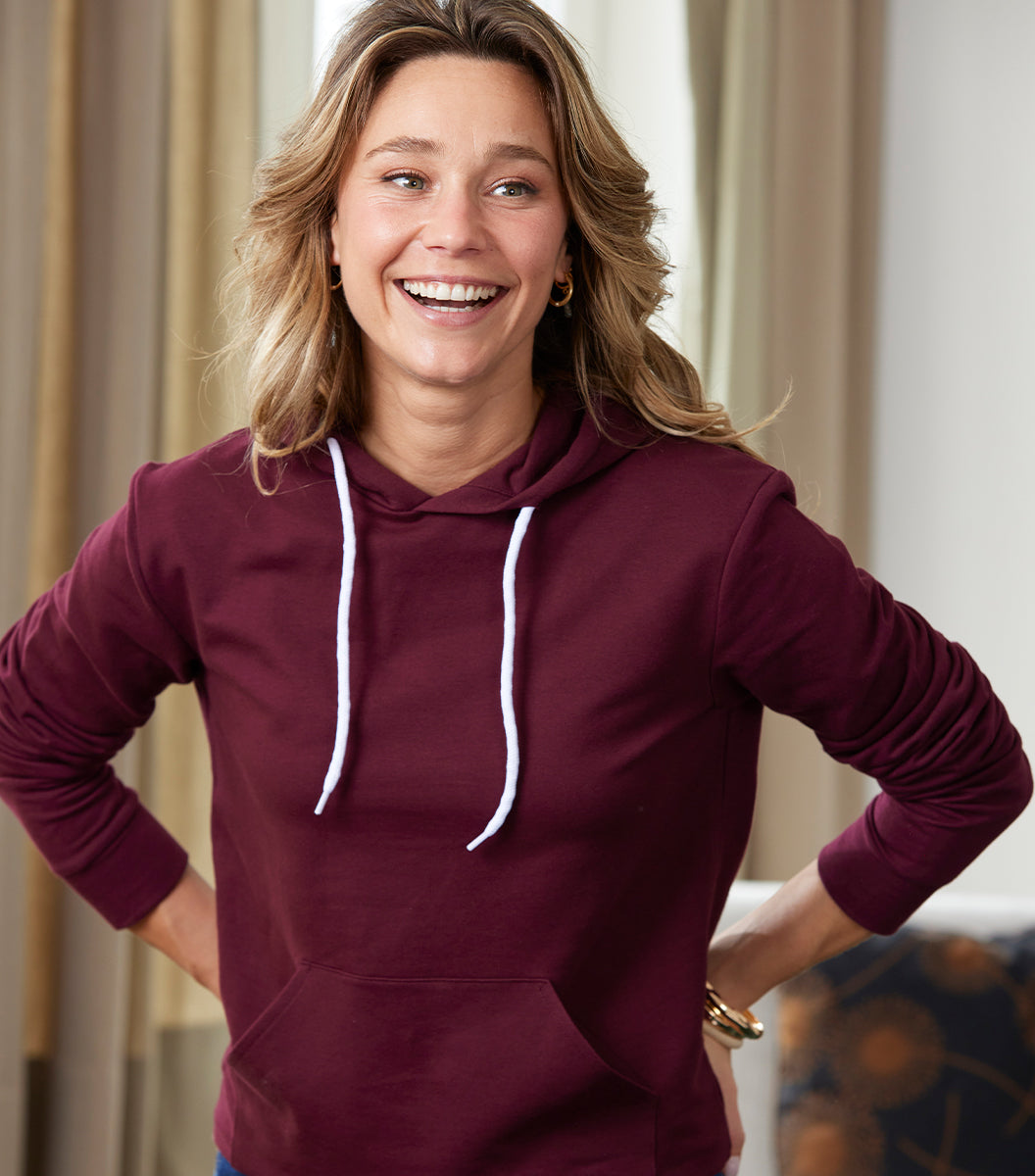 Sweat à capuche Femme Bordeaux - Intemporel