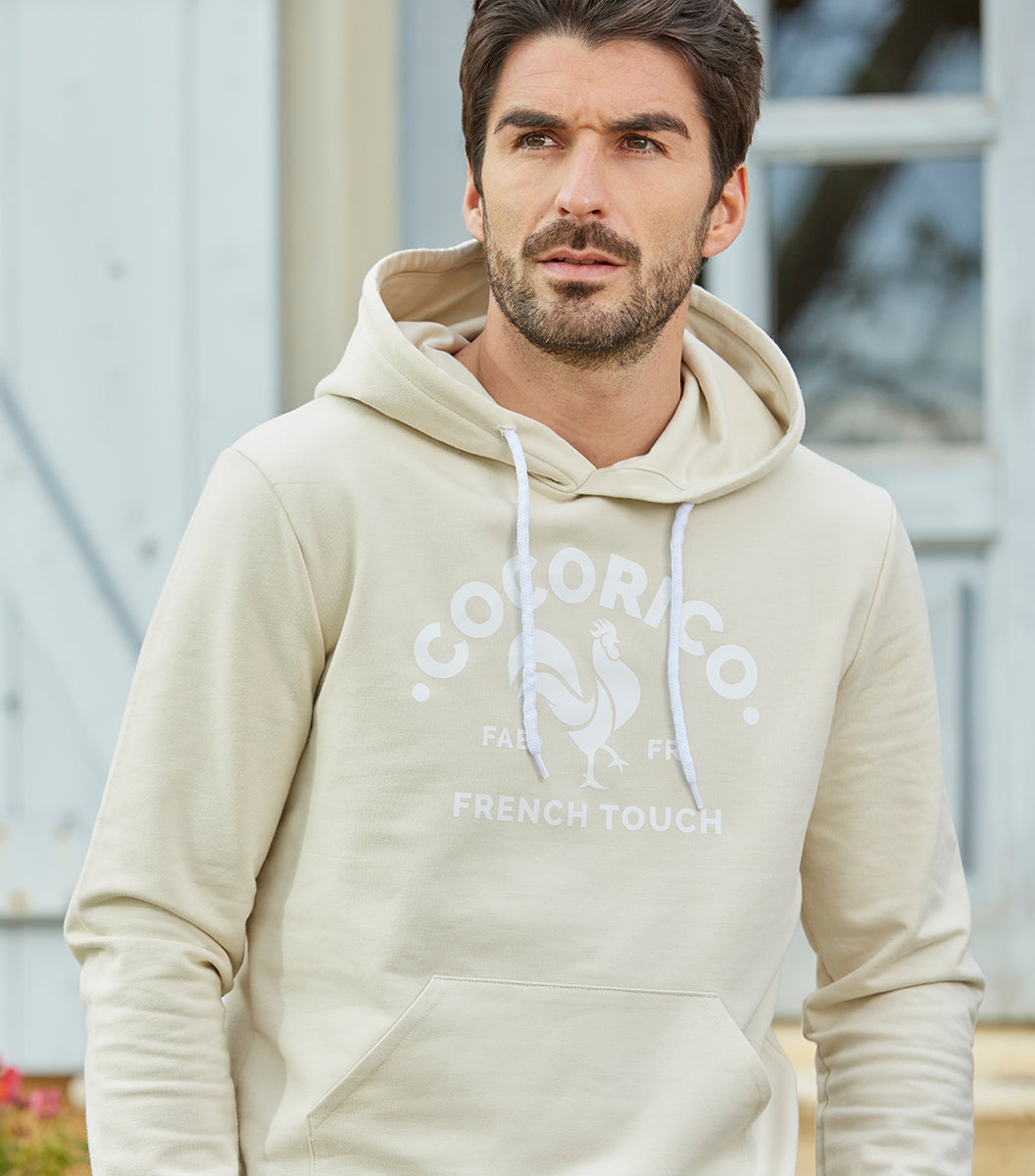 Sweat à capuche Homme Sable - Le Coq Français