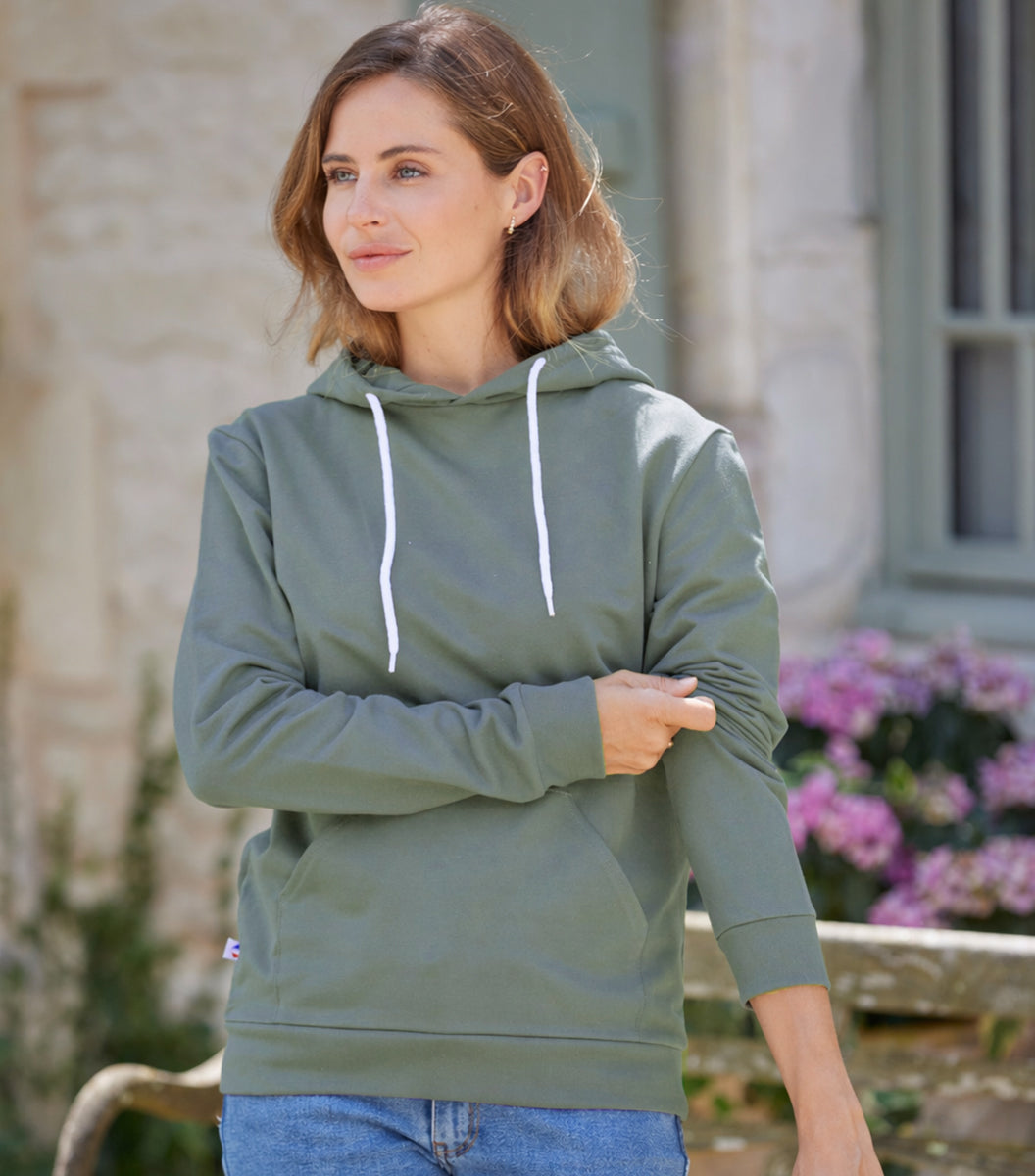Sweat à capuche Femme Sauge - Intemporel