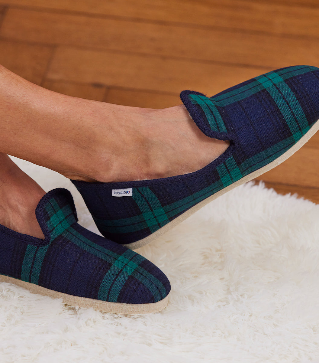 Charentaises Homme Tartan Vert