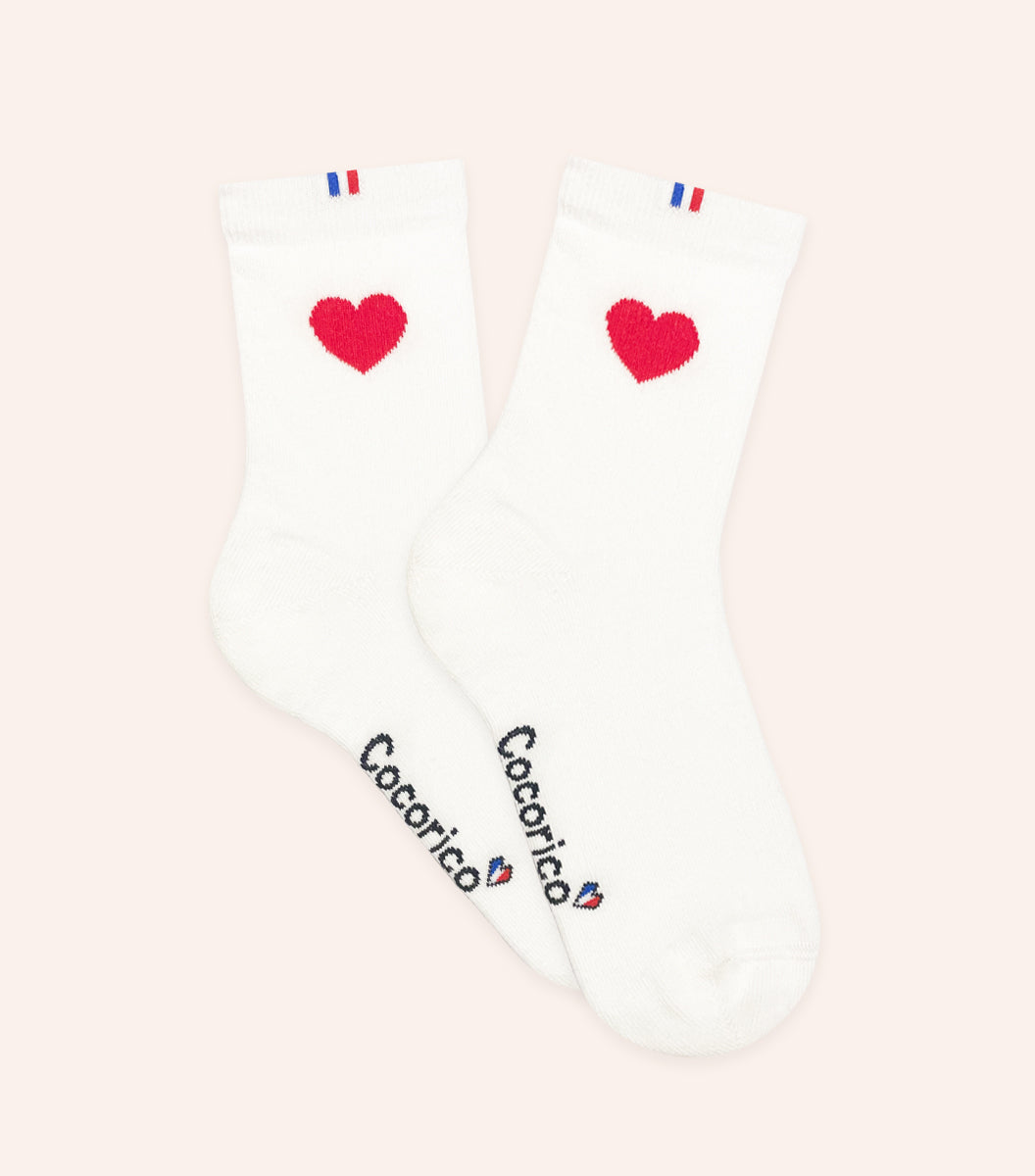 Chaussettes Femme - Grand Cœur Rouge