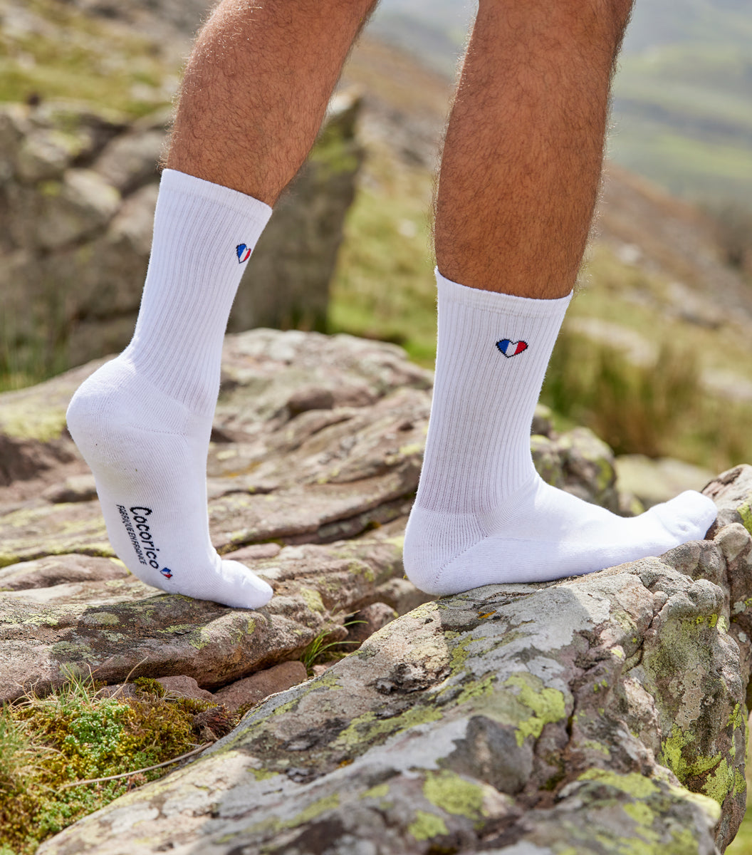 Chaussettes Homme Sport Blanc - Cœur