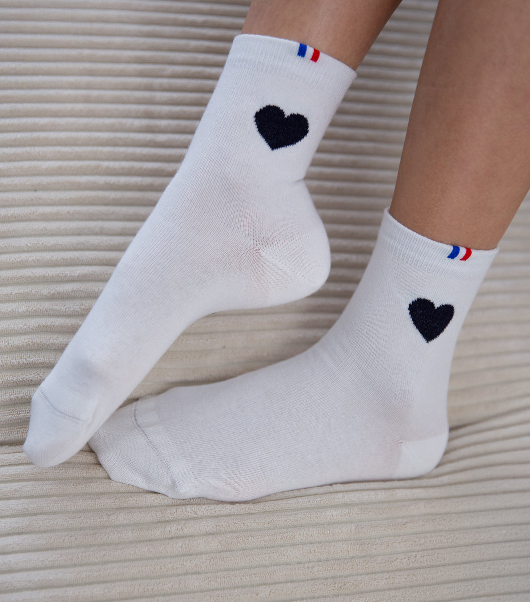 Chaussettes Femme - Grand Cœur Noir