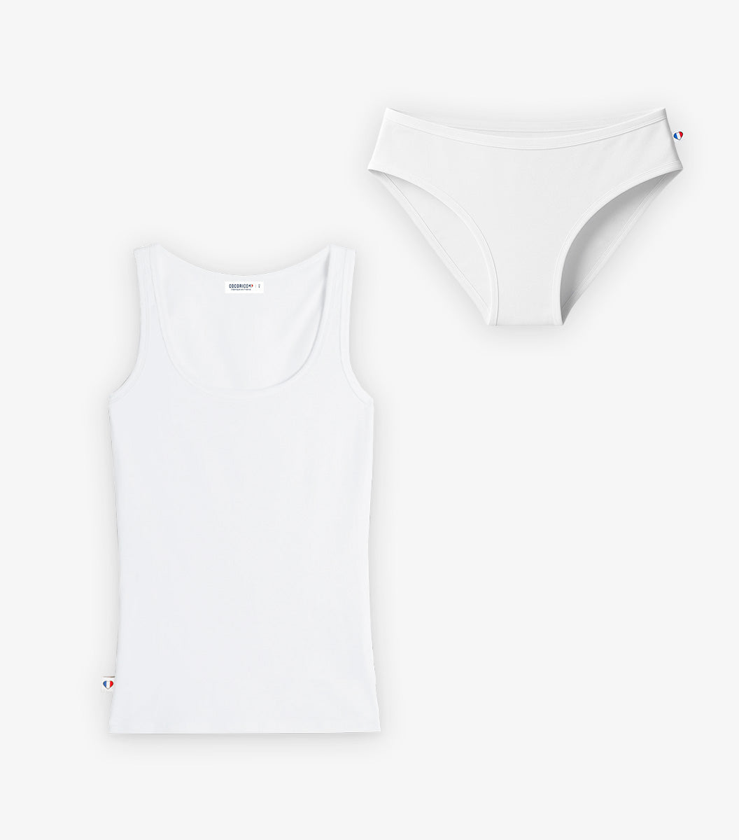 Pack Culotte et Débardeur Femme Blanc