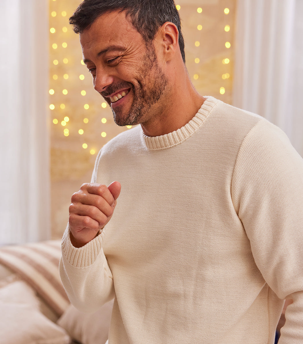Pull Homme Laine Ecru