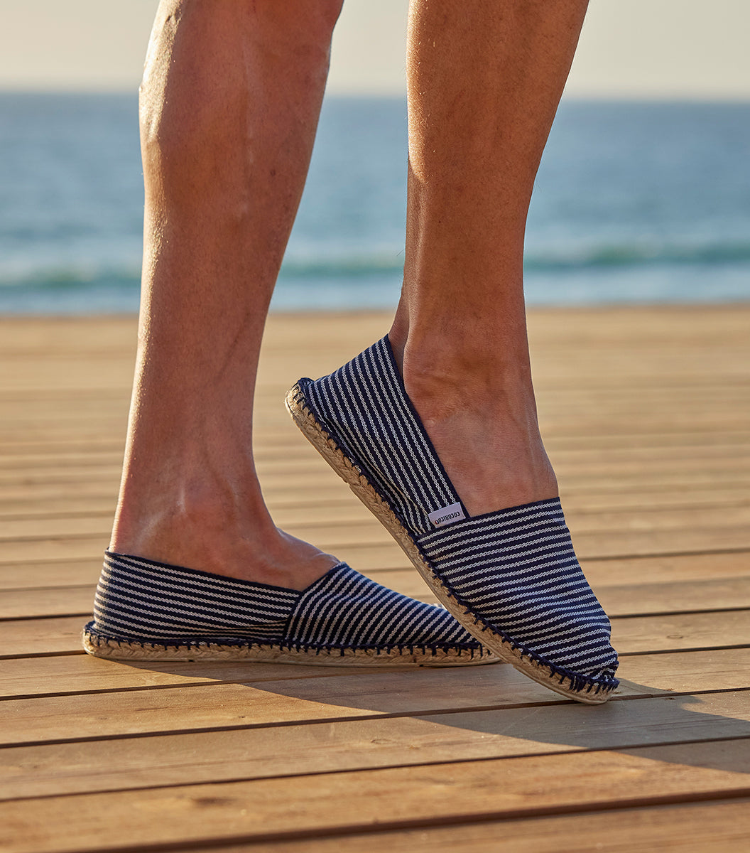 Espadrille Homme Rayé Fine Bleu