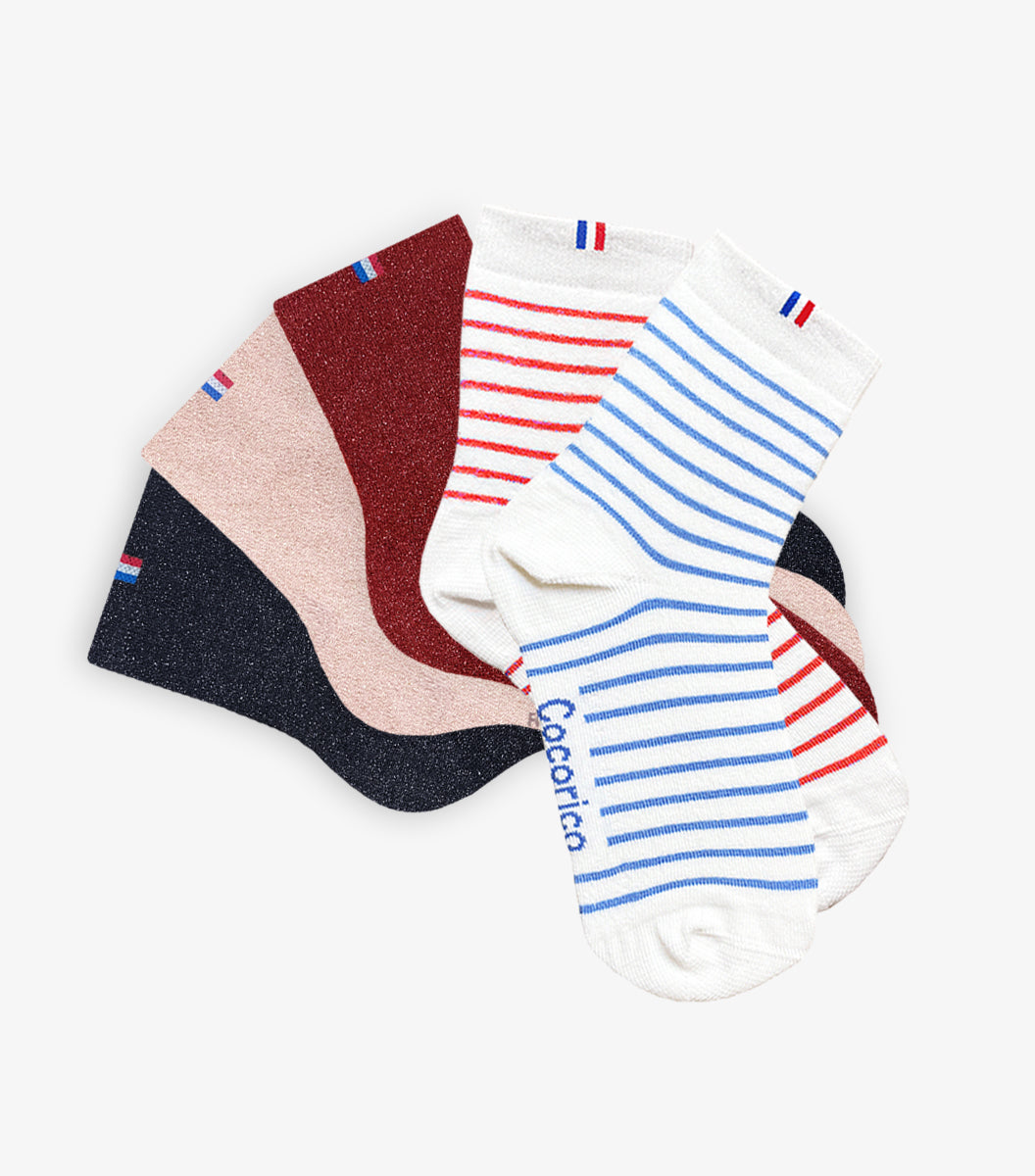 6 Paires Chaussettes Femme Coton Confortables Respirantes Mi-Mollet 35-40 - Lot Noir Gris Blanc Rose Bleu
