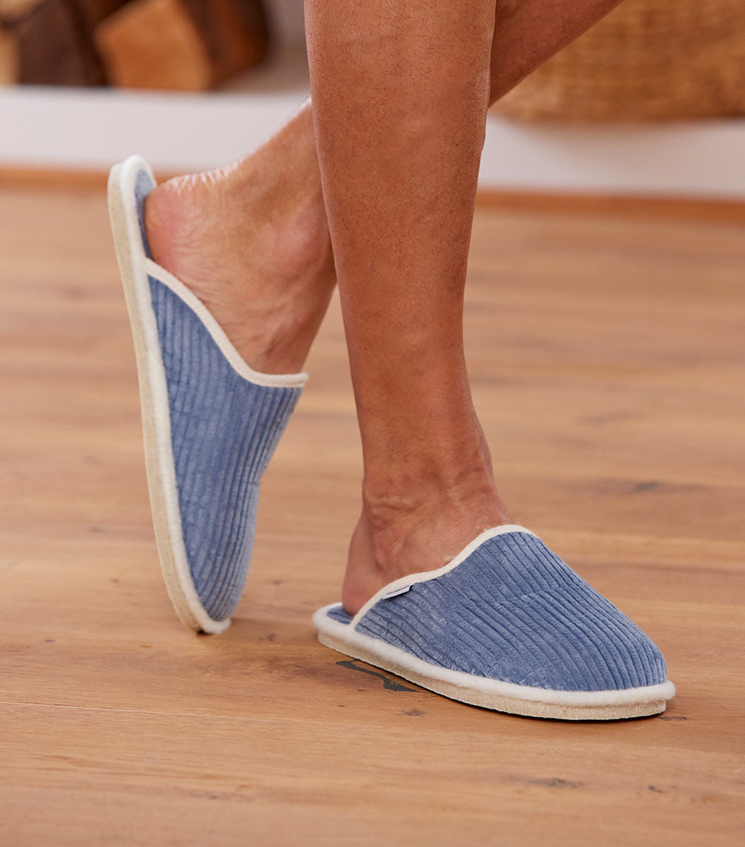 Mules Velours Homme Ciel
