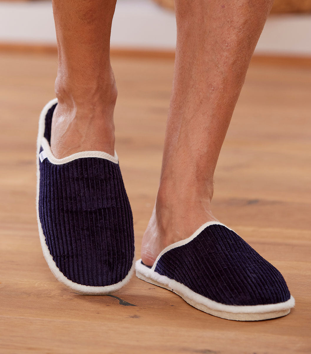 Mules Velours Homme Marine