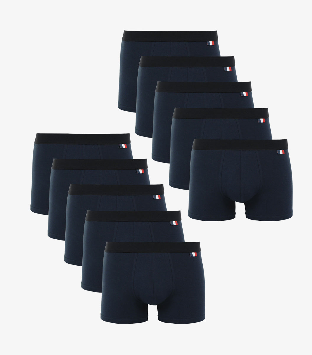 Boxer Homme Marine x10 - Pack Intemporel