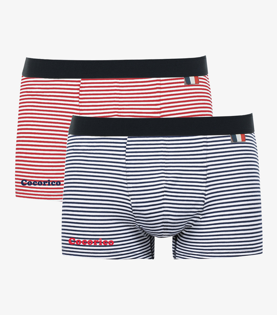 Boxer Homme Marinière x2 - Pack Cocorico