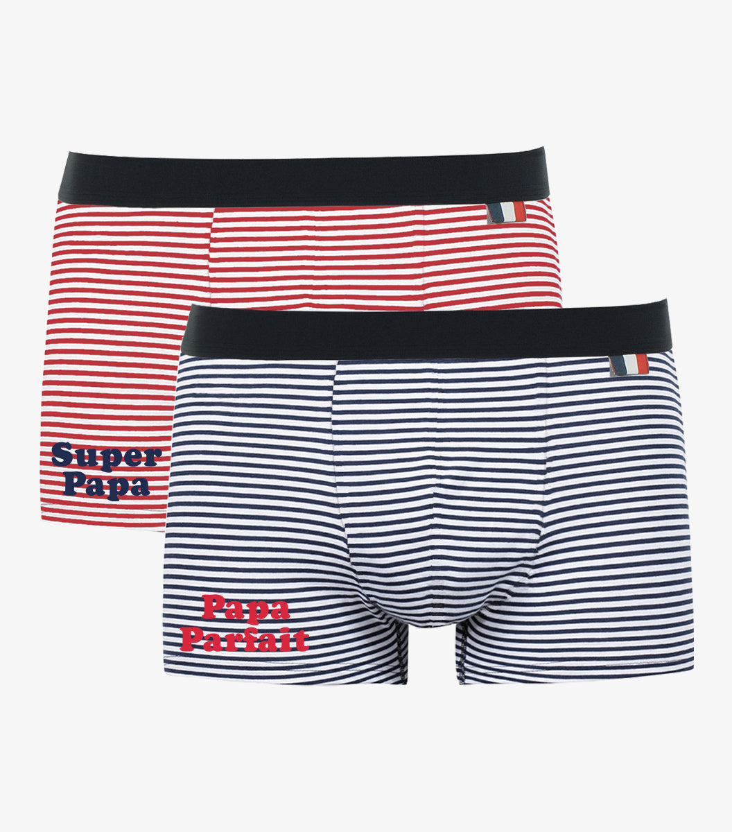 Boxer Homme Marinière x2 - Pack Papa